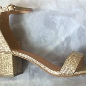 Champagne block heels